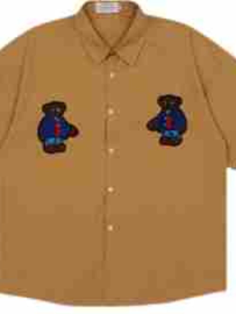 Bear Embroidery Short Sleeve Shirt